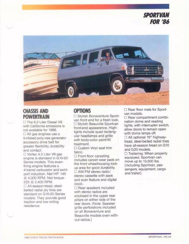 1986 Chevrolet Truck Facts Brochure Page 67